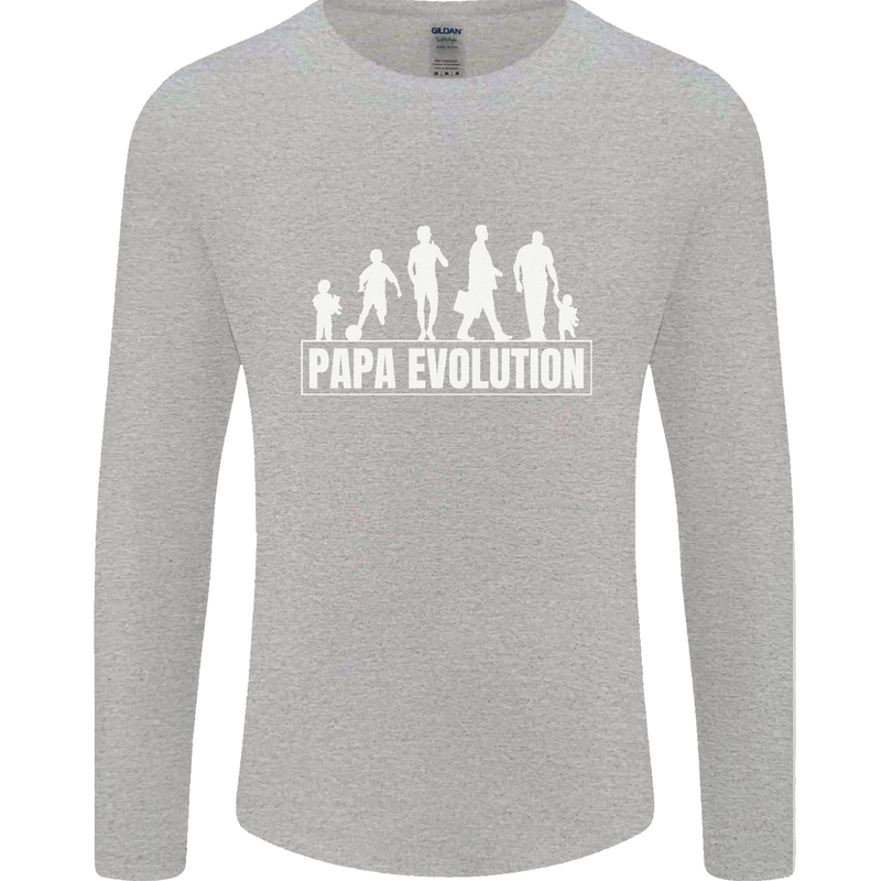 Papa Evolution Fathers Day Mens Long Sleeve T-Shirt Sports Grey