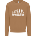 Papa Evolution Fathers Day Mens Sweatshirt Jumper Caramel Latte