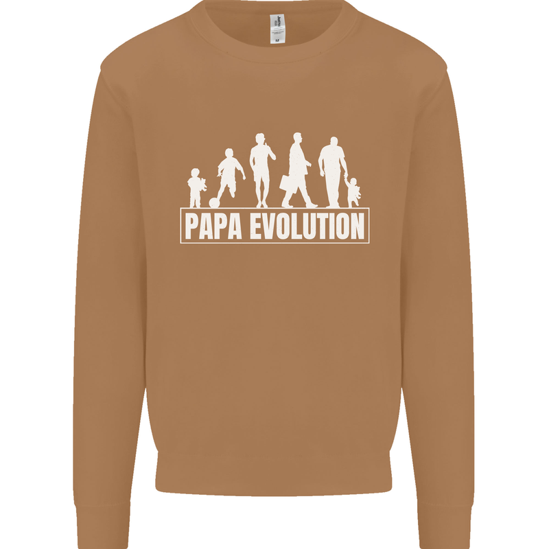 Papa Evolution Fathers Day Mens Sweatshirt Jumper Caramel Latte