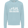Papa Evolution Fathers Day Mens Sweatshirt Jumper Light Blue