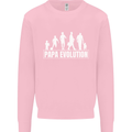 Papa Evolution Fathers Day Mens Sweatshirt Jumper Light Pink