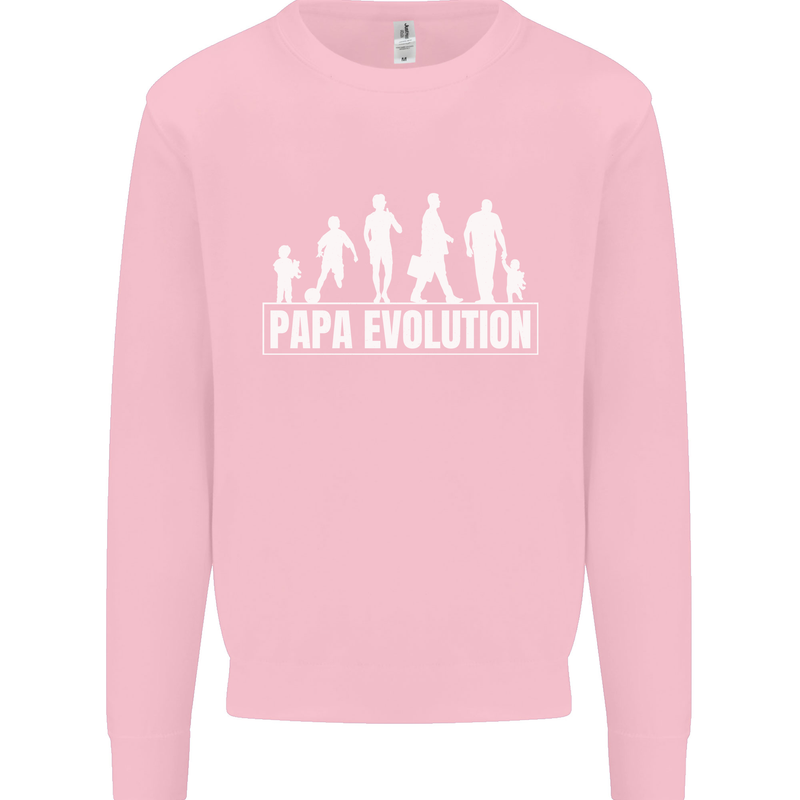 Papa Evolution Fathers Day Mens Sweatshirt Jumper Light Pink