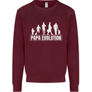 Papa Evolution Fathers Day Mens Sweatshirt Jumper Maroon