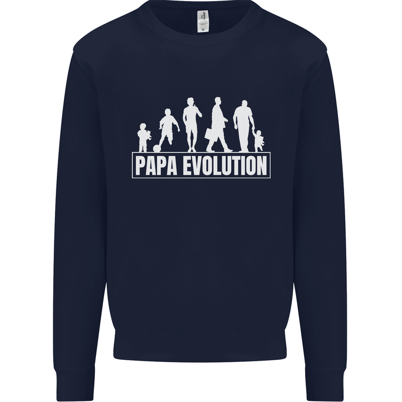 Papa Evolution Fathers Day Mens Sweatshirt Jumper Navy Blue