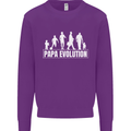 Papa Evolution Fathers Day Mens Sweatshirt Jumper Purple
