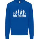 Papa Evolution Fathers Day Mens Sweatshirt Jumper Royal Blue