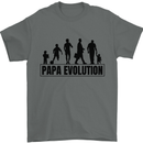 Papa Evolution Fathers Day Mens T-Shirt Cotton Gildan Charcoal
