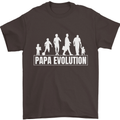 Papa Evolution Fathers Day Mens T-Shirt Cotton Gildan Dark Chocolate