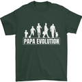 Papa Evolution Fathers Day Mens T-Shirt Cotton Gildan Forest Green