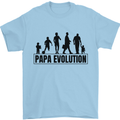 Papa Evolution Fathers Day Mens T-Shirt Cotton Gildan Light Blue