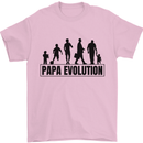 Papa Evolution Fathers Day Mens T-Shirt Cotton Gildan Light Pink