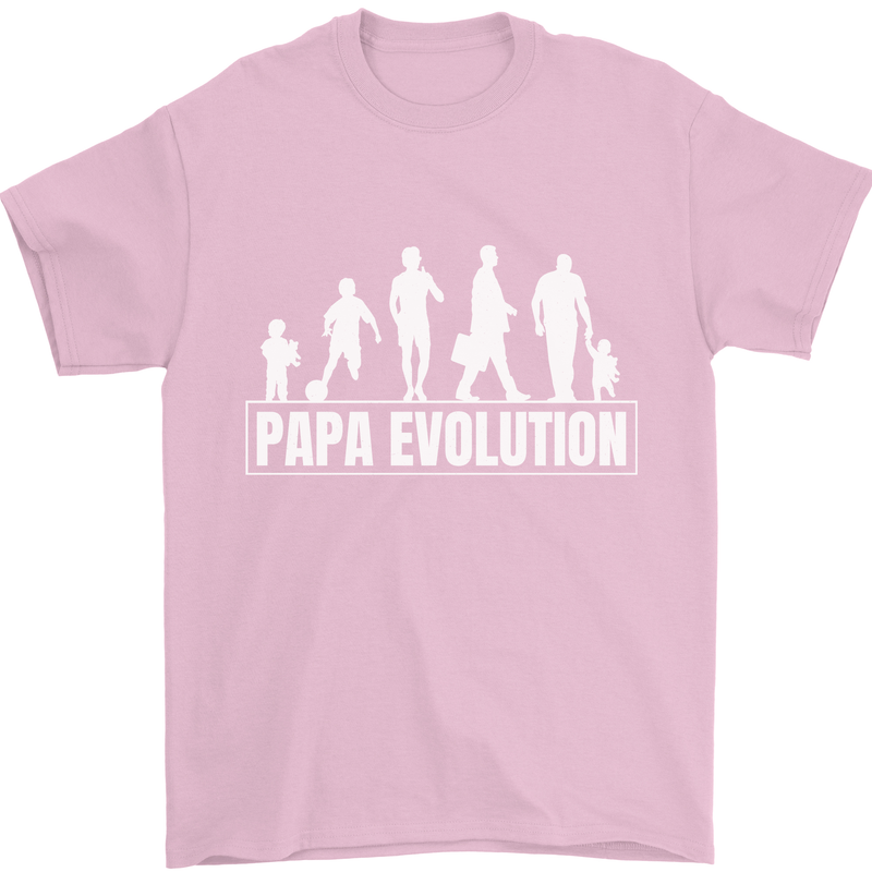 Papa Evolution Fathers Day Mens T-Shirt Cotton Gildan Light Pink