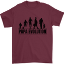 Papa Evolution Fathers Day Mens T-Shirt Cotton Gildan Maroon