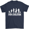 Papa Evolution Fathers Day Mens T-Shirt Cotton Gildan Navy Blue