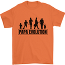 Papa Evolution Fathers Day Mens T-Shirt Cotton Gildan Orange