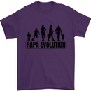 Papa Evolution Fathers Day Mens T-Shirt Cotton Gildan Purple