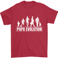 Papa Evolution Fathers Day Mens T-Shirt Cotton Gildan Red