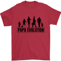Papa Evolution Fathers Day Mens T-Shirt Cotton Gildan Red