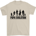 Papa Evolution Fathers Day Mens T-Shirt Cotton Gildan Sand