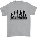 Papa Evolution Fathers Day Mens T-Shirt Cotton Gildan Sports Grey