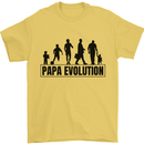 Papa Evolution Fathers Day Mens T-Shirt Cotton Gildan Yellow