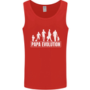 Papa Evolution Fathers Day Mens Vest Tank Top Red