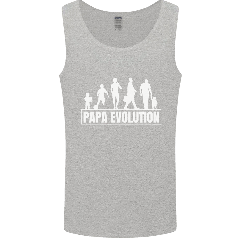 Papa Evolution Fathers Day Mens Vest Tank Top Sports Grey