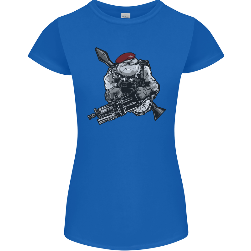 Para Bulldog The Parachute Regiment 1 2 3 4 Womens Petite Cut T-Shirt Royal Blue
