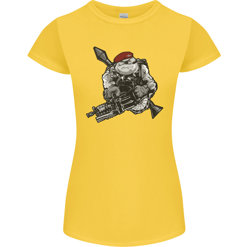 Para Bulldog The Parachute Regiment 1 2 3 4 Womens Petite Cut T-Shirt Yellow