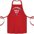 Paragliding Don't Make Me Walk When Can Fly Cotton Apron 100% Organic Red
