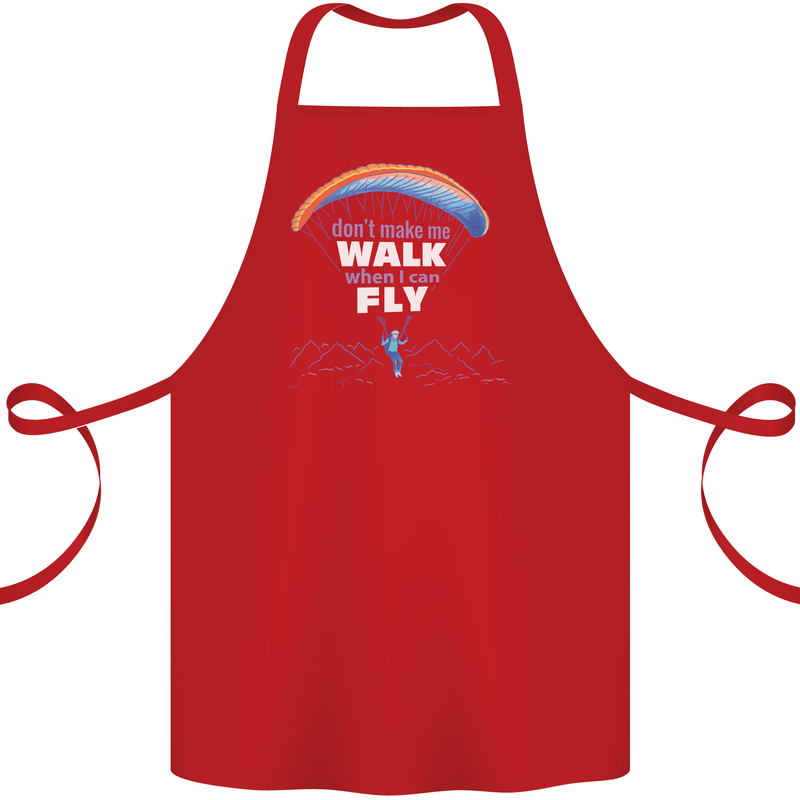 Paragliding Don't Make Me Walk When Can Fly Cotton Apron 100% Organic Red