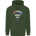 Paragliding Don't Make Me Walk When Can Fly Mens 80% Cotton Hoodie Forest Green