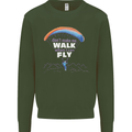 Paragliding Don't Make Me Walk When Can Fly Mens Sweatshirt Jumper Forest Green