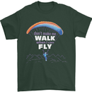 Paragliding Don't Make Me Walk When Can Fly Mens T-Shirt Cotton Gildan Forest Green