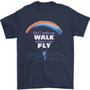 Paragliding Don't Make Me Walk When Can Fly Mens T-Shirt Cotton Gildan Navy Blue
