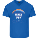 Paragliding Don't Make Me Walk When Can Fly Mens V-Neck Cotton T-Shirt Royal Blue