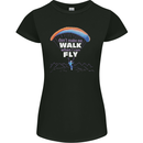 Paragliding Don't Make Me Walk When Can Fly Womens Petite Cut T-Shirt Black