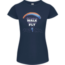 Paragliding Don't Make Me Walk When Can Fly Womens Petite Cut T-Shirt Navy Blue