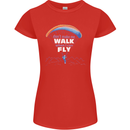 Paragliding Don't Make Me Walk When Can Fly Womens Petite Cut T-Shirt Red