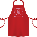 Paranoid Conspiracy Skull Cotton Apron 100% Organic Red