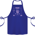 Paranoid Conspiracy Skull Cotton Apron 100% Organic Royal Blue