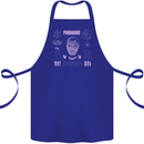 Paranoid Conspiracy Skull Cotton Apron 100% Organic Royal Blue