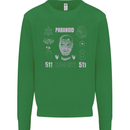 Paranoid Conspiracy Skull Kids Sweatshirt Jumper Irish Green