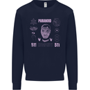 Paranoid Conspiracy Skull Kids Sweatshirt Jumper Navy Blue