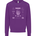 Paranoid Conspiracy Skull Kids Sweatshirt Jumper Purple
