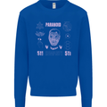 Paranoid Conspiracy Skull Kids Sweatshirt Jumper Royal Blue
