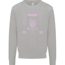 Paranoid Conspiracy Skull Kids Sweatshirt Jumper Sports Grey