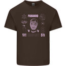 Paranoid Conspiracy Skull Kids T-Shirt Childrens Chocolate