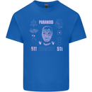Paranoid Conspiracy Skull Kids T-Shirt Childrens Royal Blue
