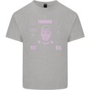 Paranoid Conspiracy Skull Kids T-Shirt Childrens Sports Grey